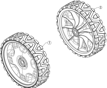 Front Wheels Diagram and Parts List for SC500HW (12ABD22J756)(2016) Cub Cadet Lawn Mower